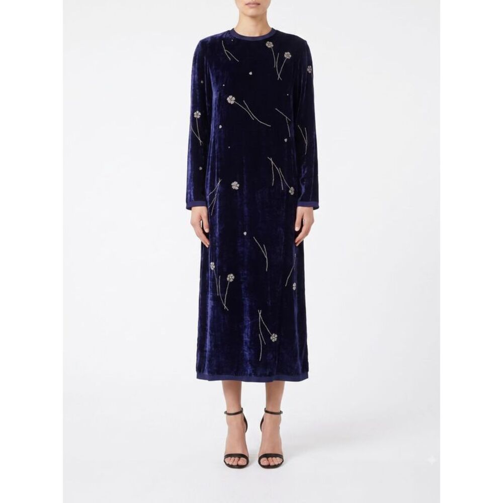 Forte Forte Women Forte Forte Floral Embroidered Velvet Midi Tunic With Beads